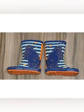 The Gruffalo Boys Rain Boots Kids Size 11 Blue Orange Character Waterproof Boots